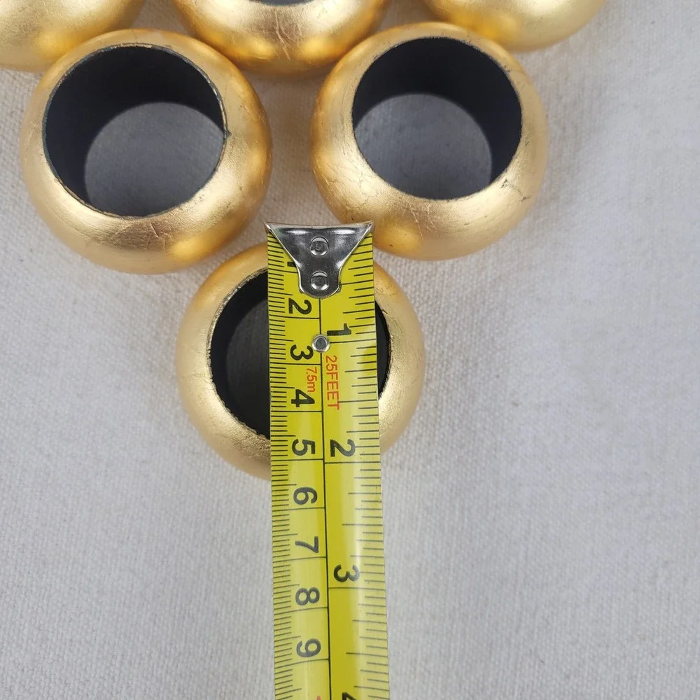 Set of 6 Gold Acrylic Round Napkin Rings‎ Metallic